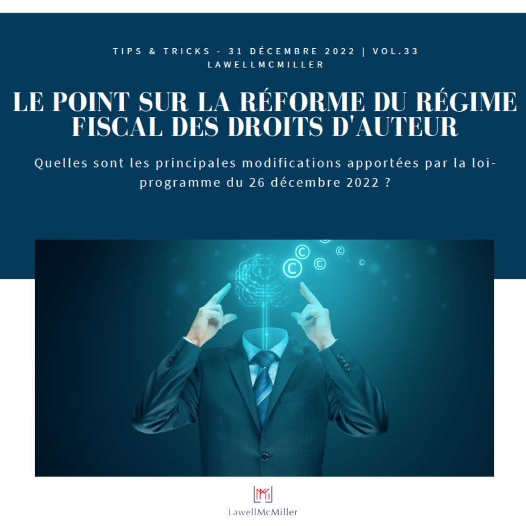 Réforme du régime fiscal des droits d’auteur.